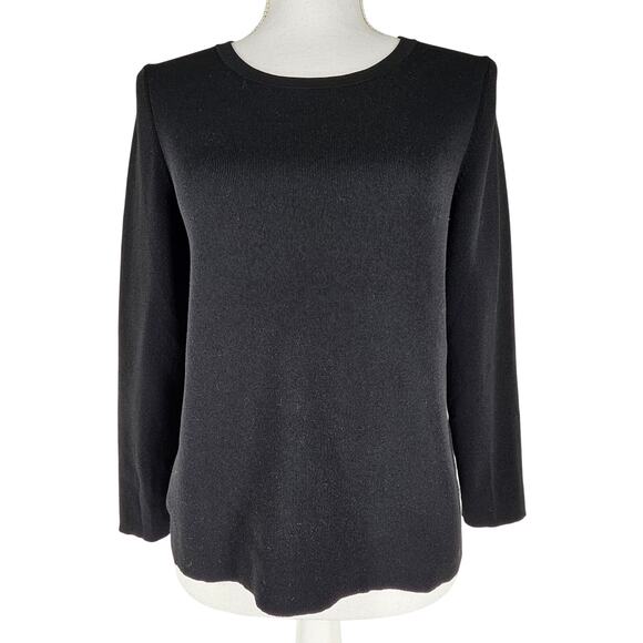 ANN TAYLOR WOMEN'S BLACK 100% WOOL PULL-OVER SWEATER SIZE MEDIUM - Picture 1 of 10